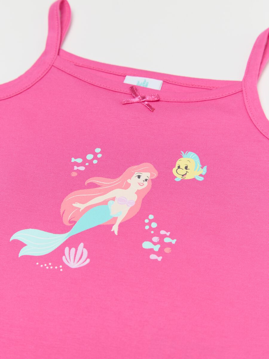 Two-pack pink cotton vests with The Little Mermaid print_3