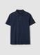 Blue short-sleeve pure cotton polo shirt, regular fit_4