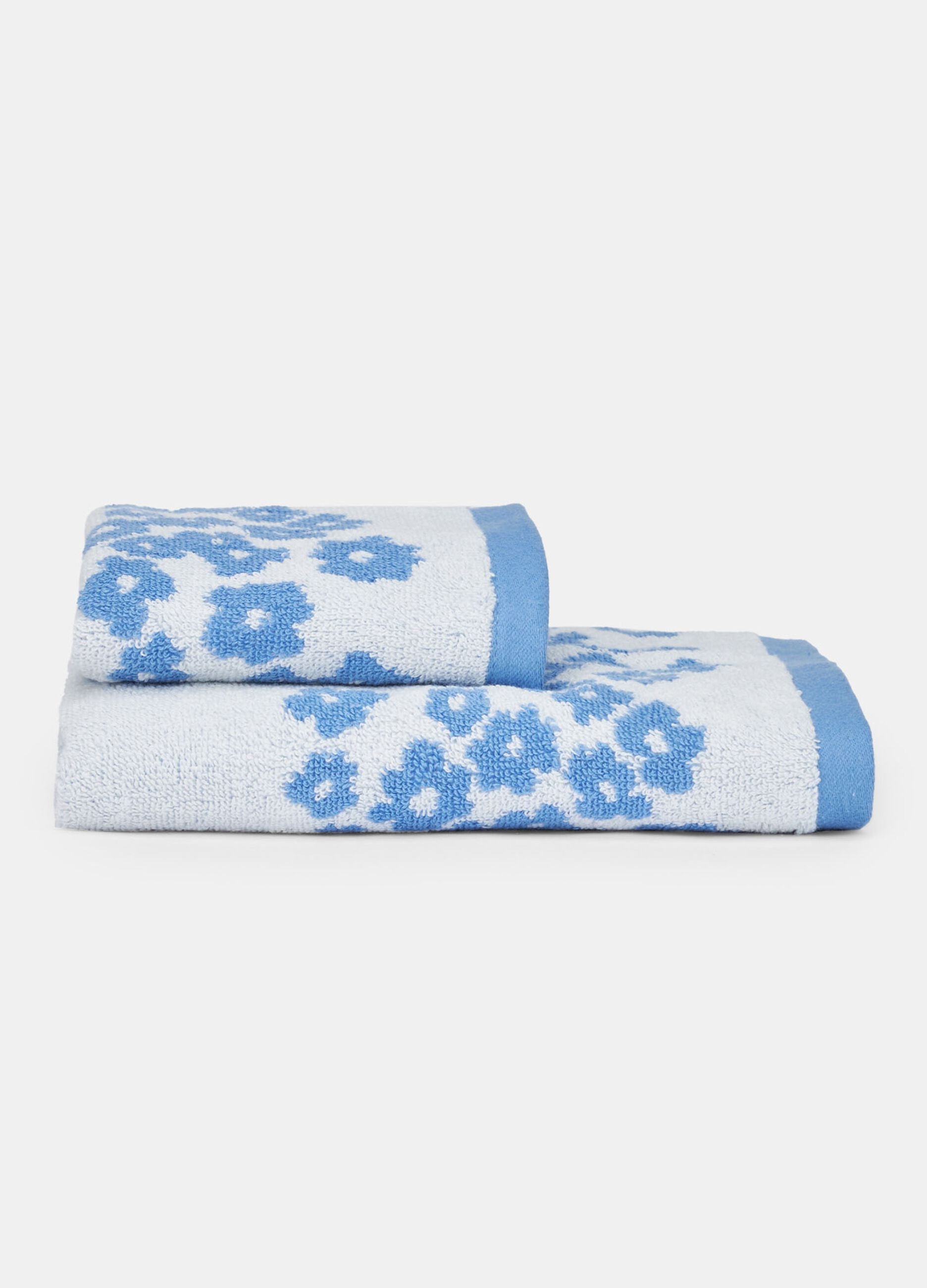 Asciugamano floreale in puro cotone