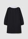 Black girls&rsquo; school apron with zip and white collar, Stitch embroidery_1