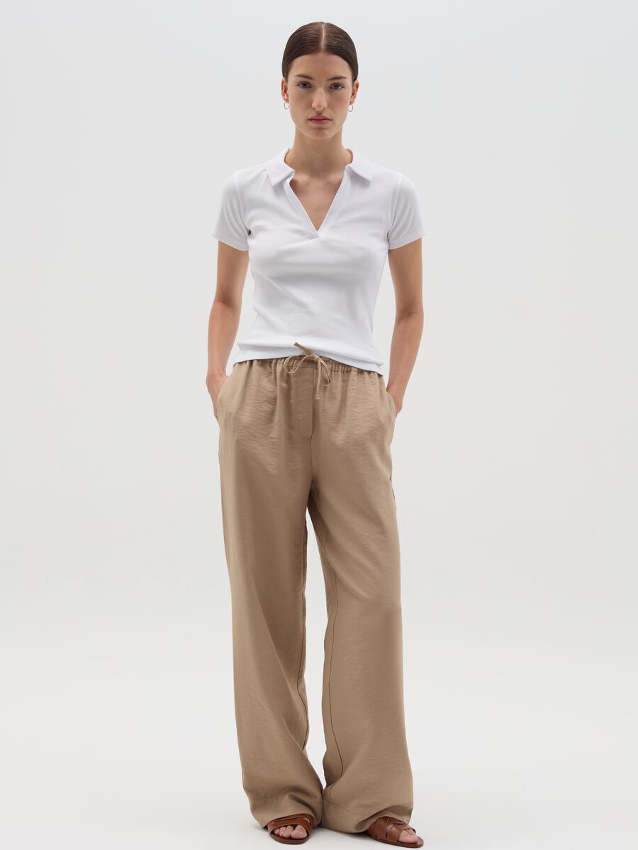 T-shirt with polo neck_1