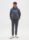 Boys' grey cotton jogger trousers with regular fit_0
