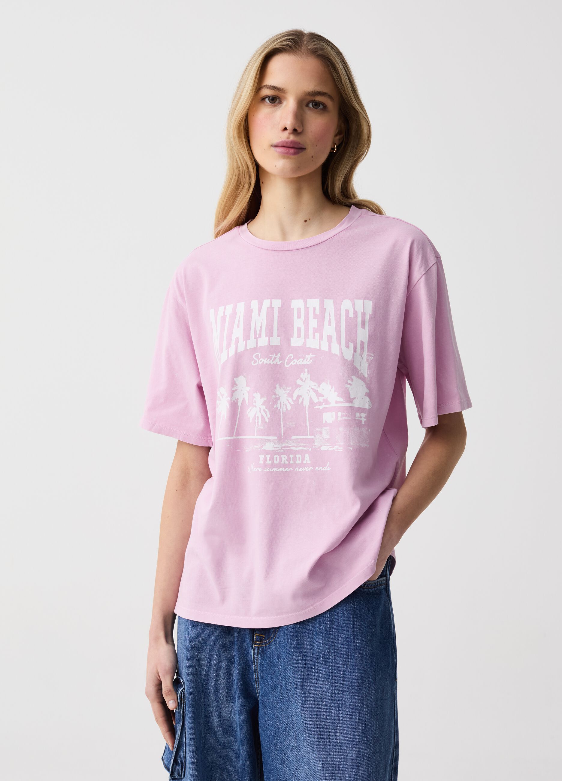 Printed cotton T-shirt