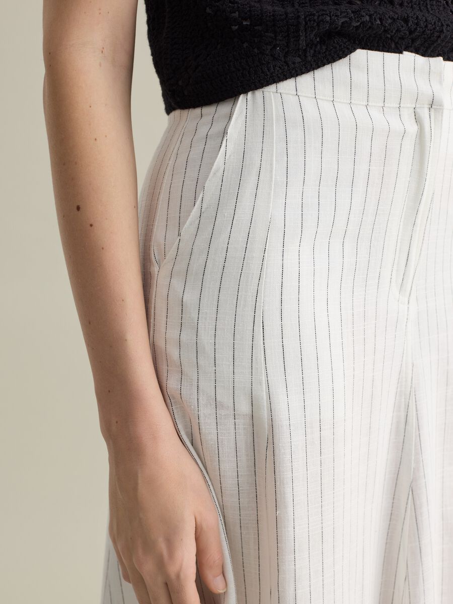 Long white pinstriped skirt_2