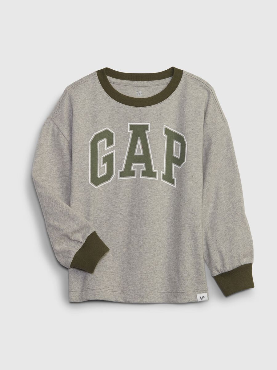 T-shirt a maniche lunghe con stampa logo_0