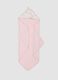 Pink hooded organic cotton-blend baby girl bathrobe_1