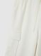 White cotton blend wide leg cargo trousers_5