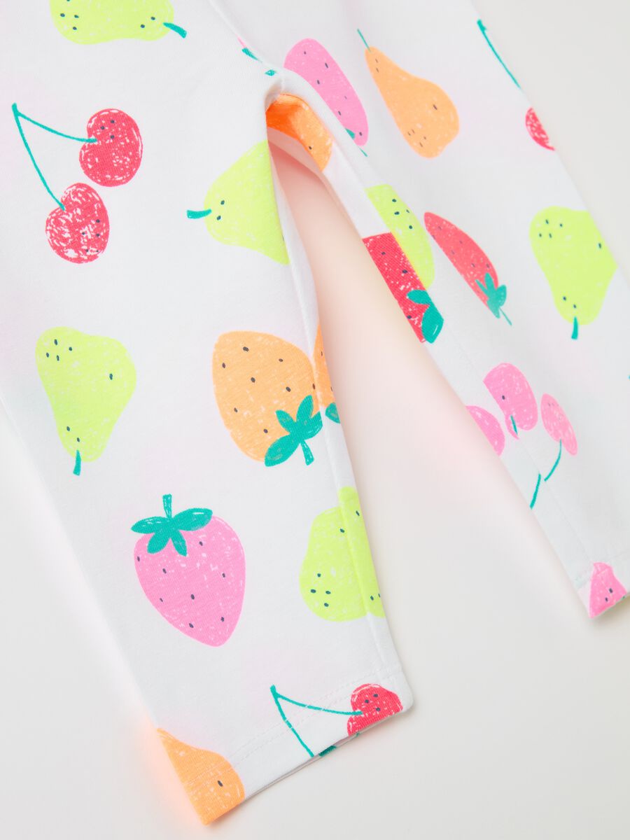 Three-quarter leggings in stretch cotton with print_2