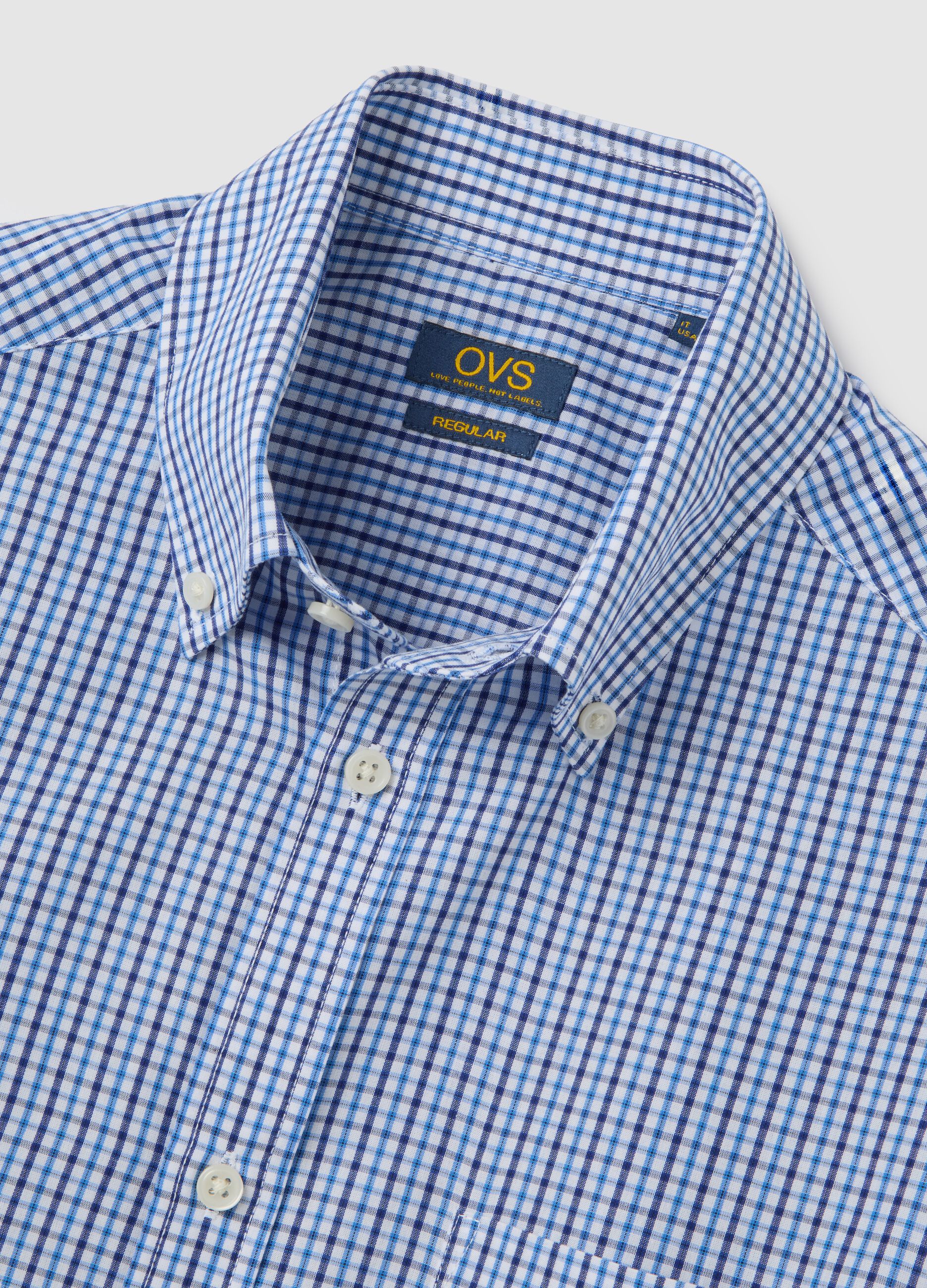 Multicolour cotton blend regular fit shirt