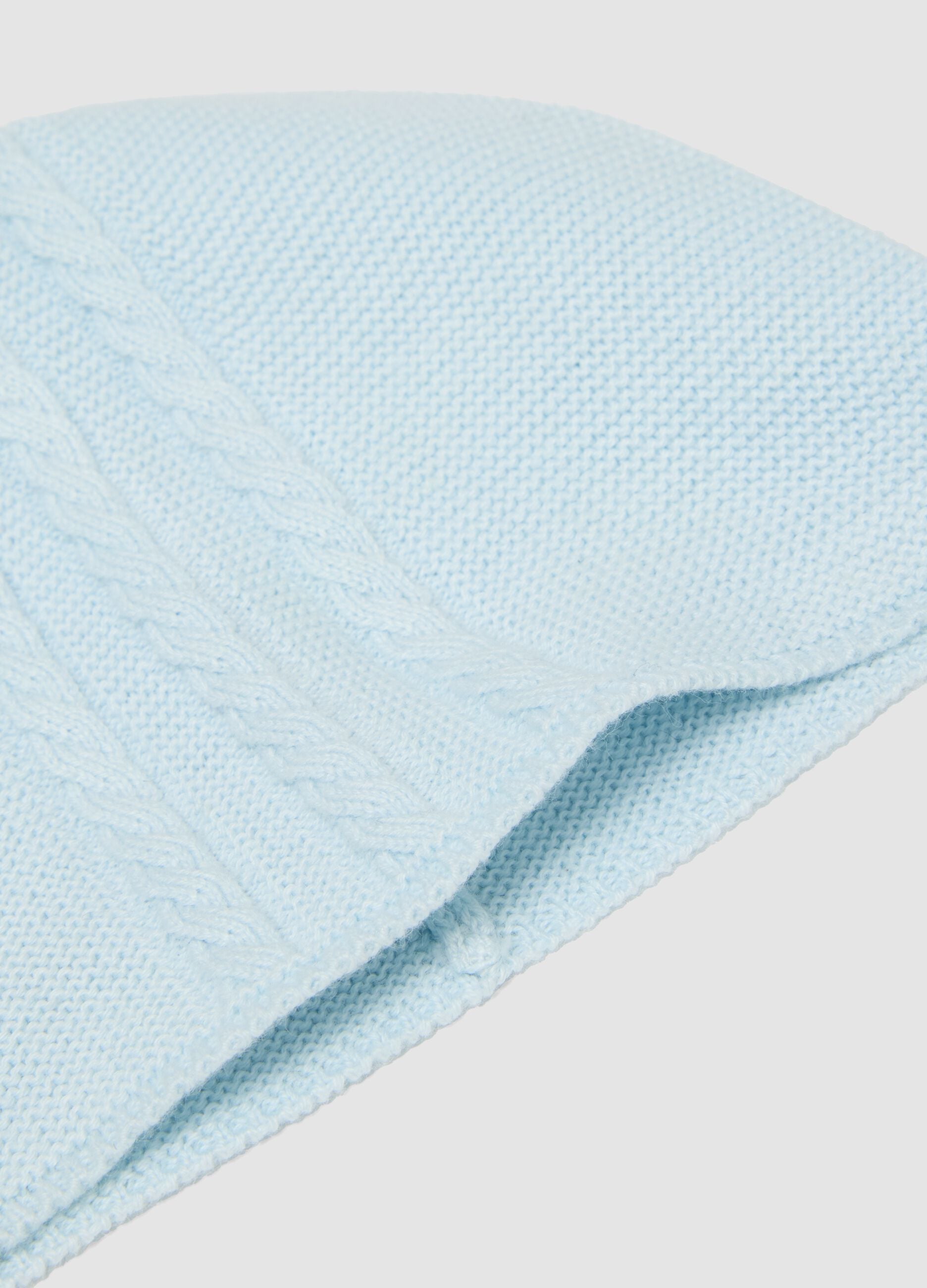 Light blue organic cotton knitted baby hat