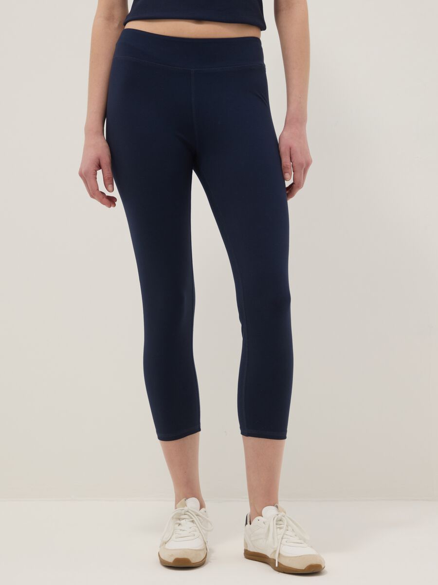 Blue stretch cotton skinny-fit leggings_2