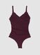 Purple draped stretch swimsuit with shaping effect_4