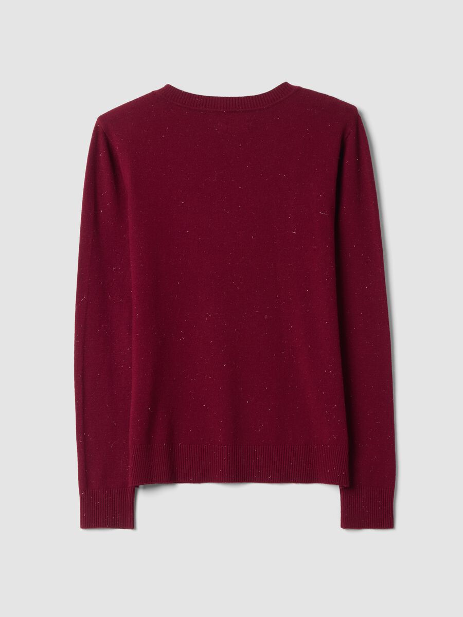 Red viscose-blend jumper with m&eacute;lange yarn_2
