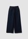 Blue wide-leg jeans in pure cotton_4