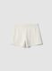 Girls' white shorts in 100% organic cotton with elasticated waistband_1