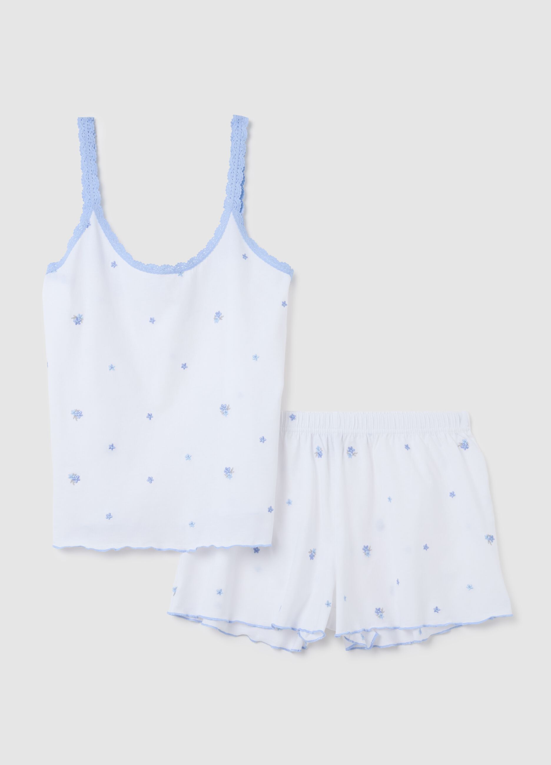 Pigiama da donna in puro cotone multicolor regular fit