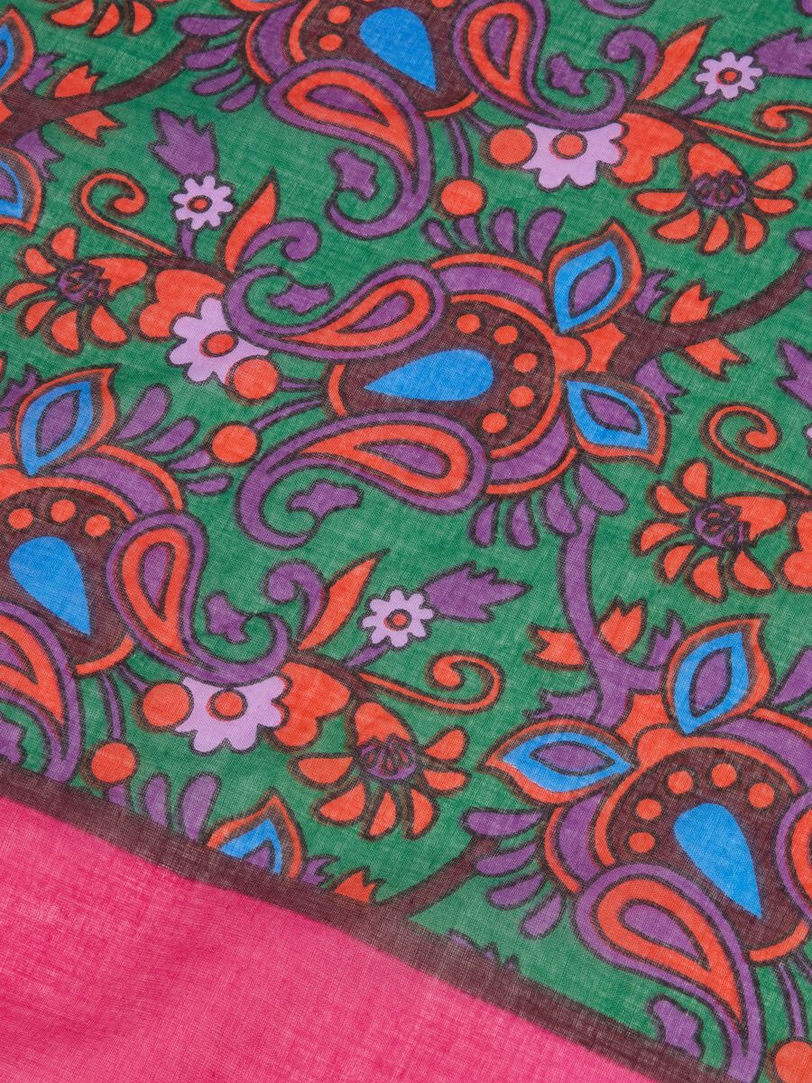 Multicoloured pure cotton scarf with fringes_1