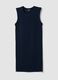 Blue ribbed stretch cotton midi dress_0