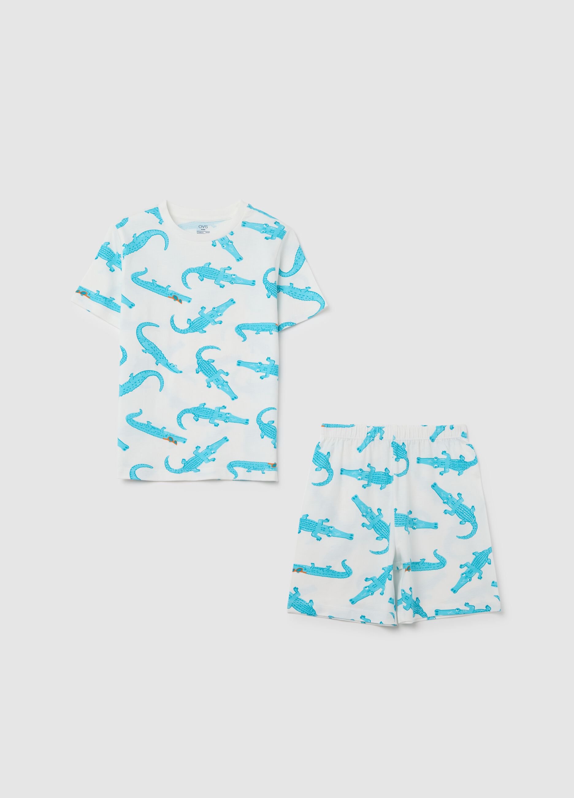 Children's pyjama in pure white cotton regular fit