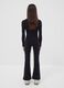 Black flared stretch organic cotton trousers for girls_2