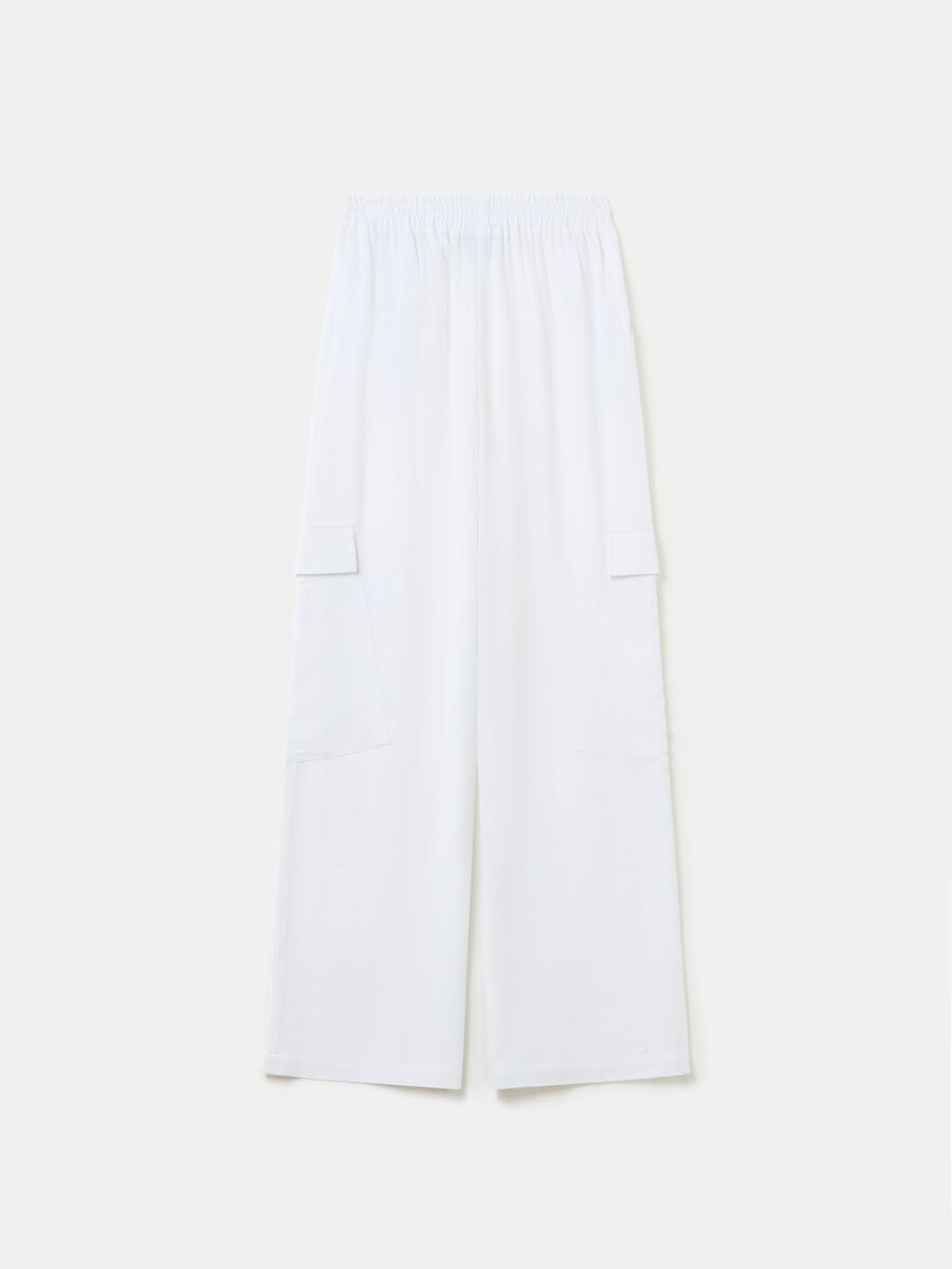 Linen Wide Leg Cargo White_5