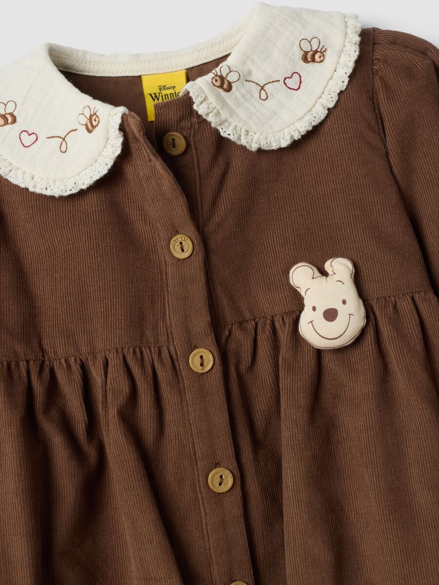 Abito marrone chiaro in puro cotone con stampa Winnie The Pooh wide fit_2