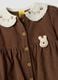Light brown pure cotton dress with Winnie the Pooh print, wide fit_2