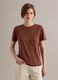 Brown pure linen short-sleeve regular-fit T-shirt_0