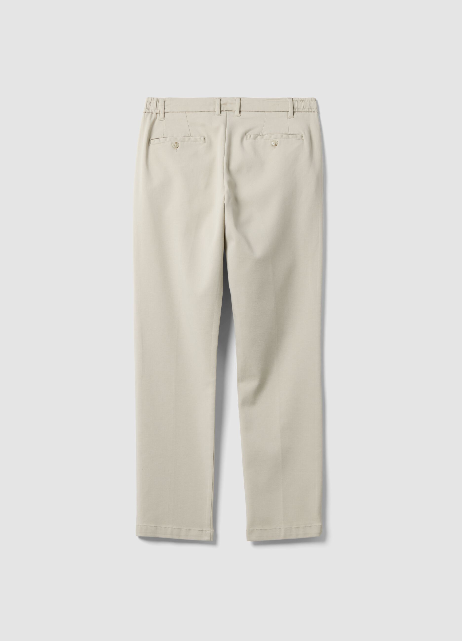 Grey slim-fit chino trousers in lyocell and stretch cotton