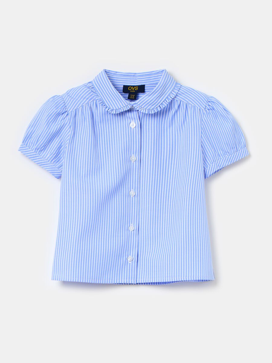 Short-sleeved shirt with striped pattern_0