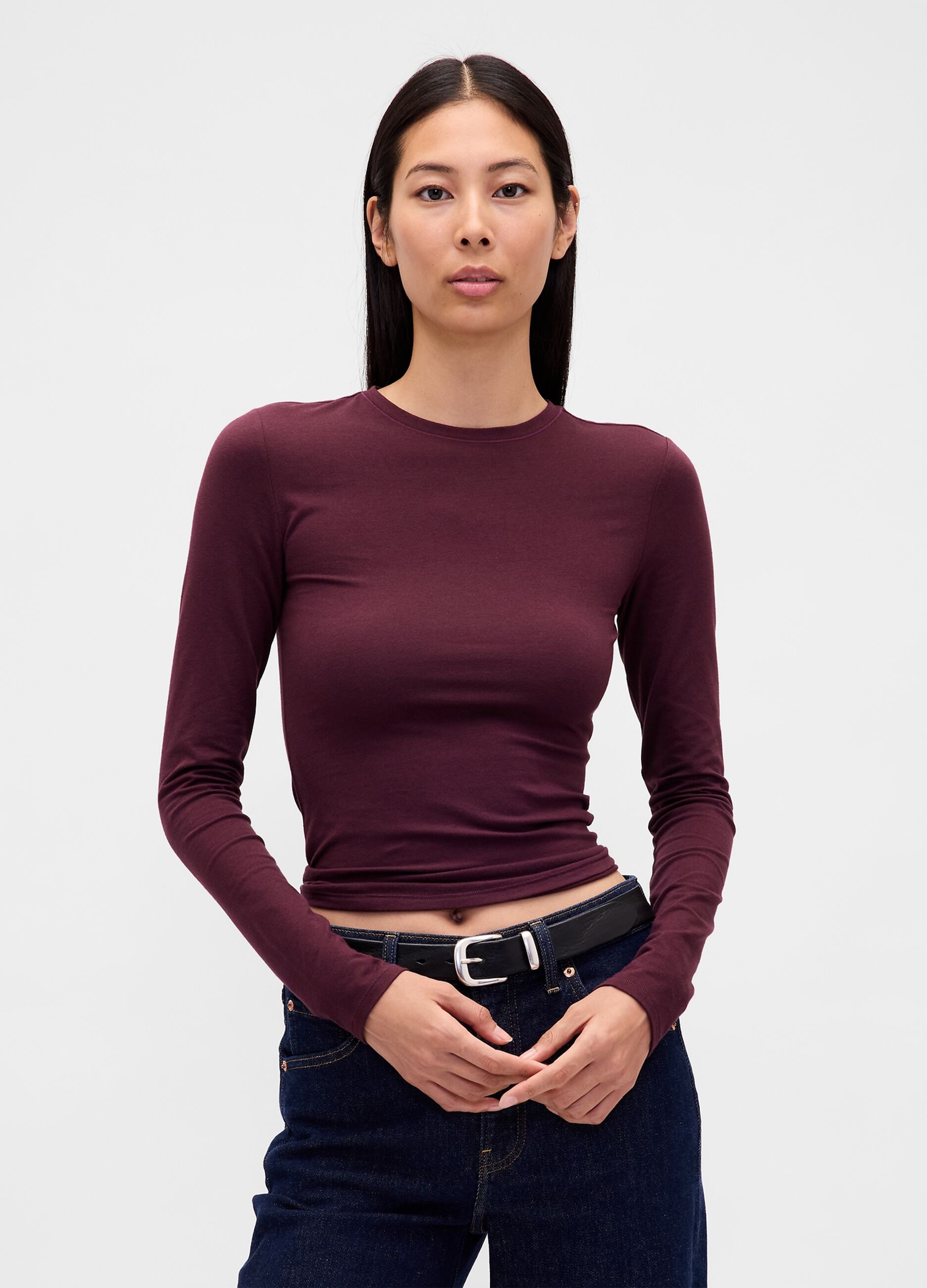 Stretch Purple Long Sleeve Top