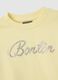 Girls' yellow regular fit pure cotton sweatshirt with writing_2