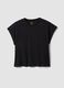 Black fitted short-sleeve pure cotton T-shirt_4