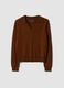Brown pure wool polo-collar jumper_0