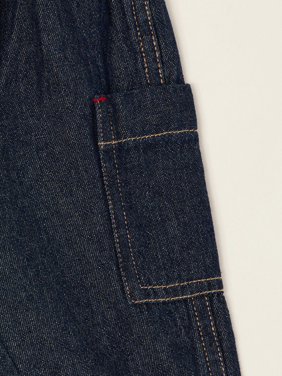 Baby blue denim trousers in pure cotton, regular fit_1