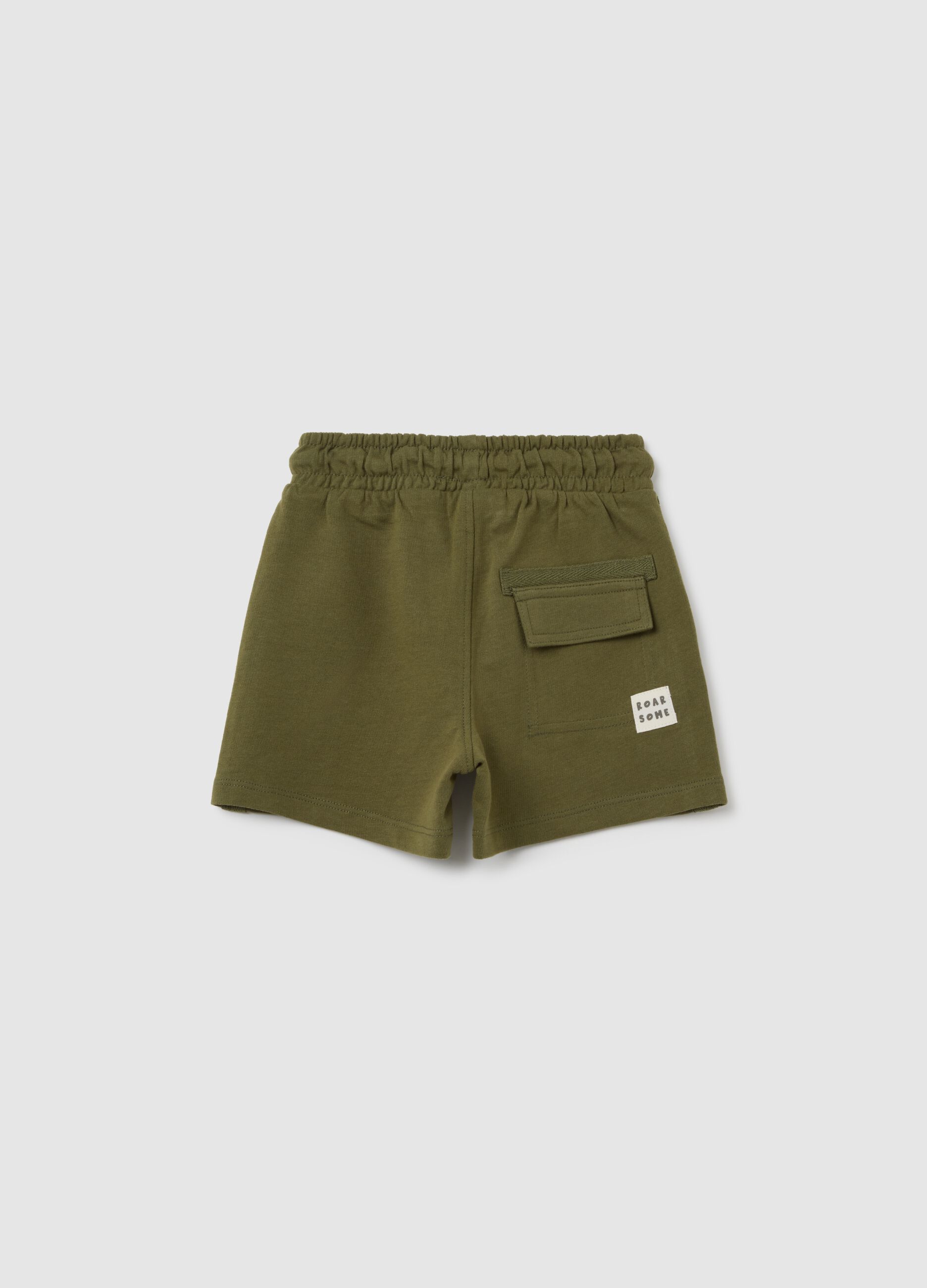 Shorts da neonato in puro cotone verde regular fit