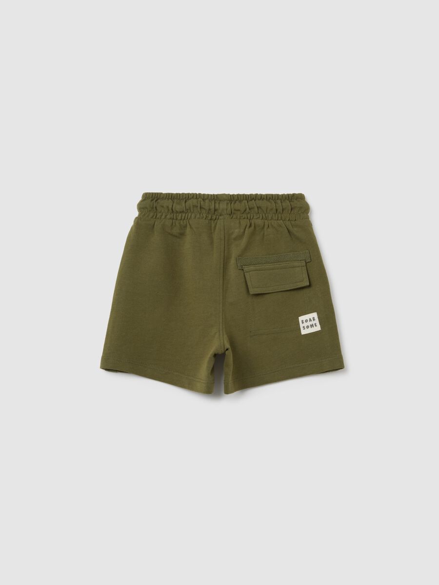 Infant's green pure cotton shorts regular fit_1