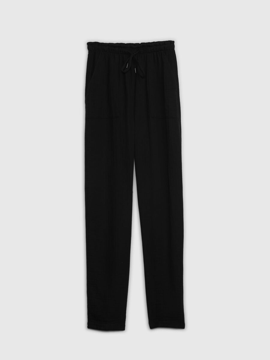 Straight-fit trousers in cotton gauze_5