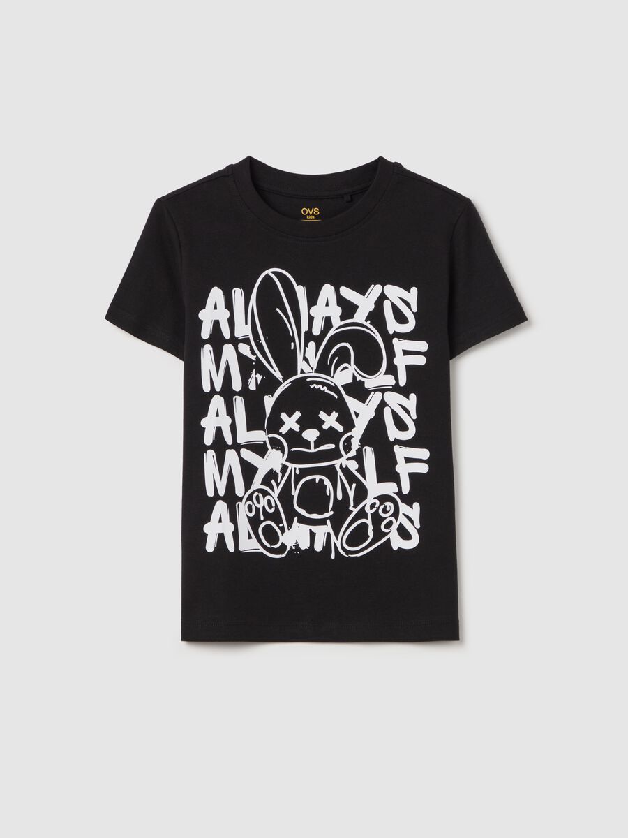 T-shirt in cotone con stampa "Always myself"_3