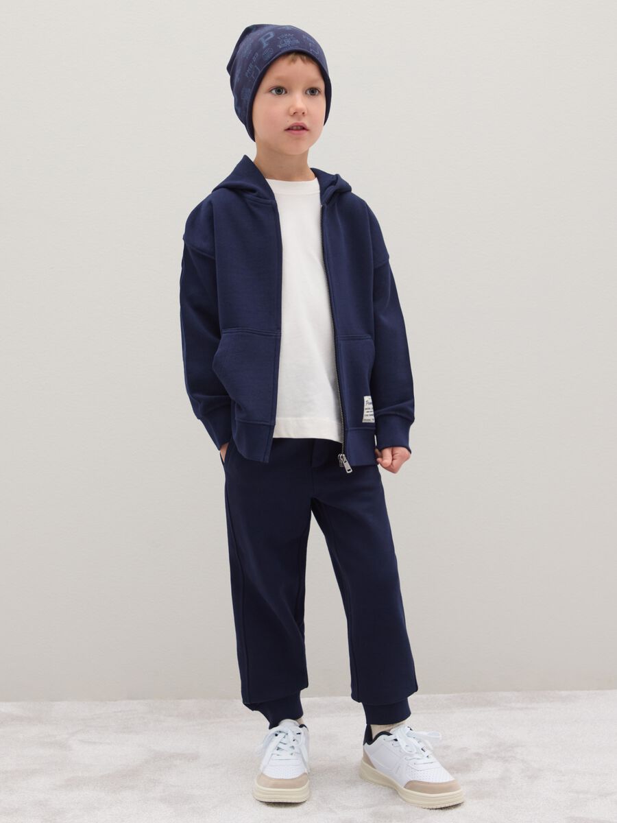 Kids' blue pure cotton trousers with regular fit_0