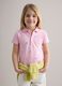 Girls' pink pure cotton polo, regular fit with embroidered flowers_1