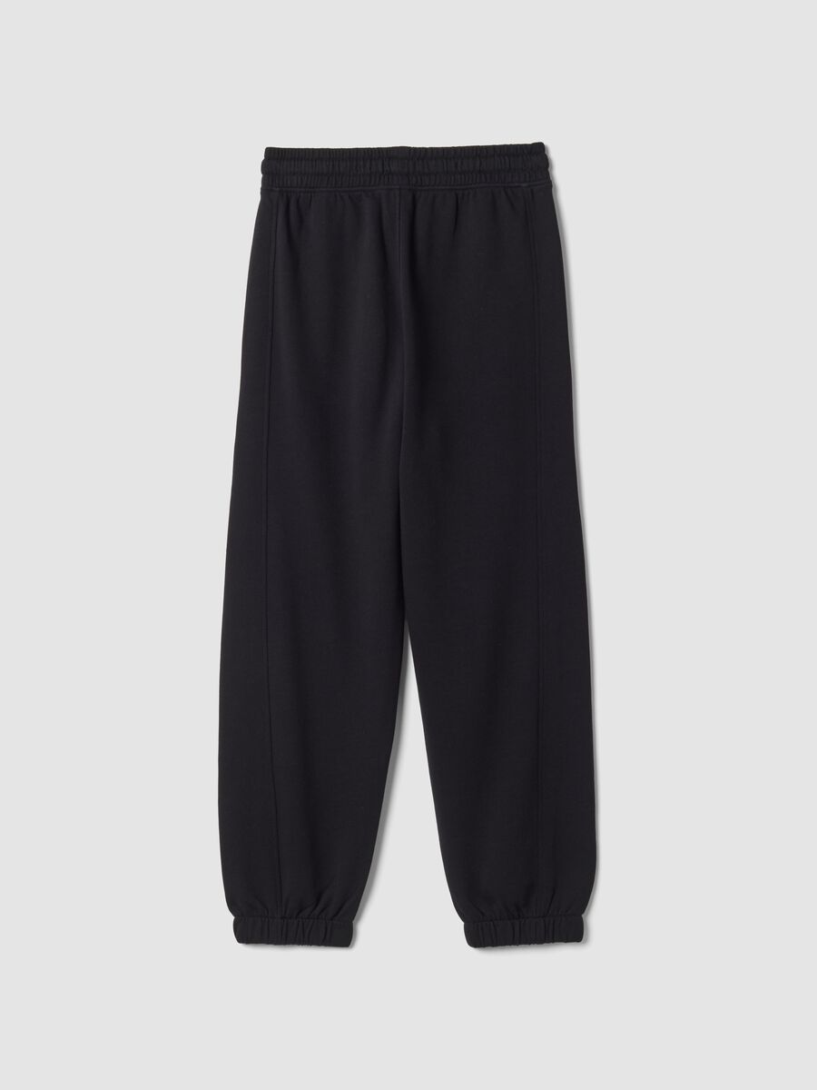 Pantaloni jogger neri in puro cotone relaxed fit_1