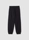Pantaloni jogger neri in puro cotone relaxed fit_1