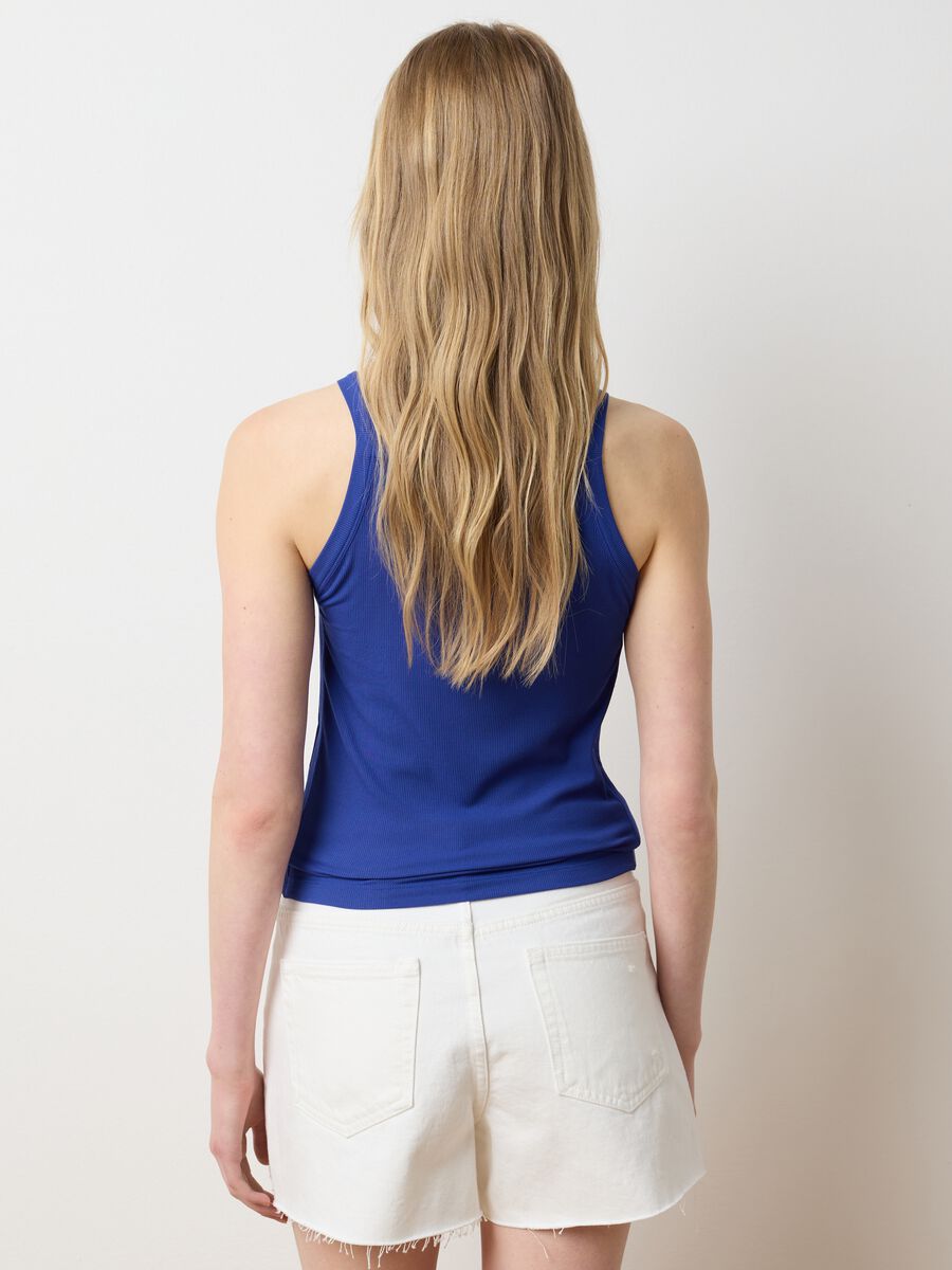 Top Blue Modal Stretch Tank Top_3