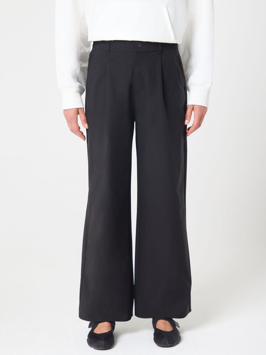 Wide Leg Trousers in Technical Fabric ALTAVIA STUDIO_1