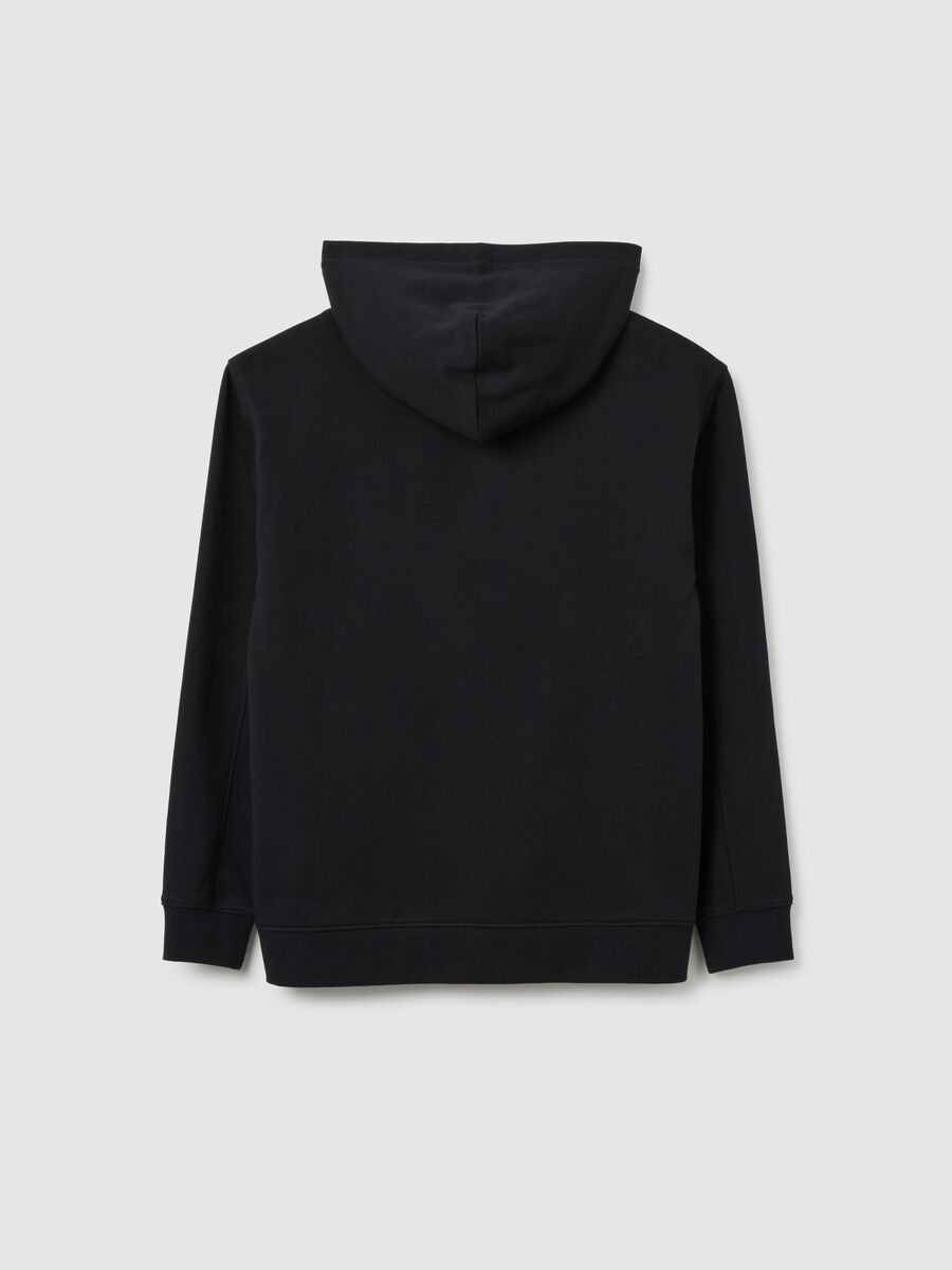 Black cotton boy's hoodie in regular fit_1