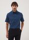 Blue short-sleeved shirt with button-down collar_0