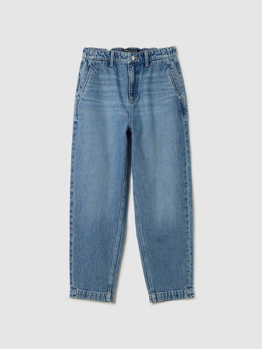 Blue carrot-fit jeans in cotton_4