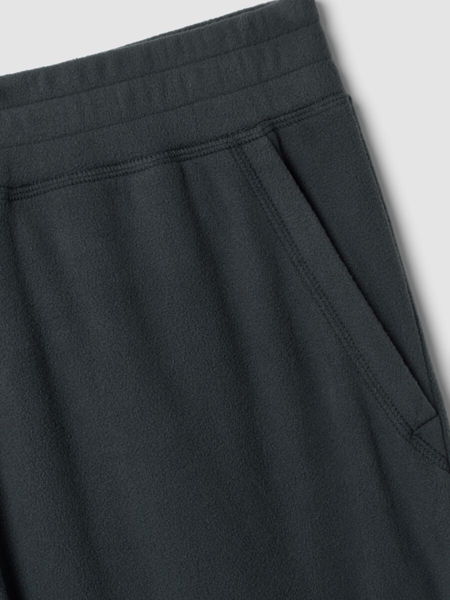 Pantaloni jogger grigi in pile regular fit_1