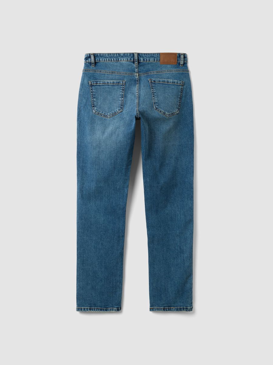 Blue denim jeans in stretch cotton, regular fit_6